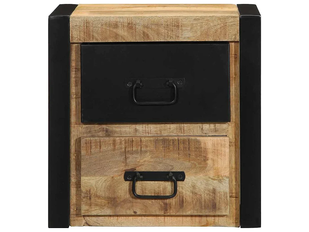 Tables de chevet 2 pcs 40x35x40 cm bois de manguier massif brut