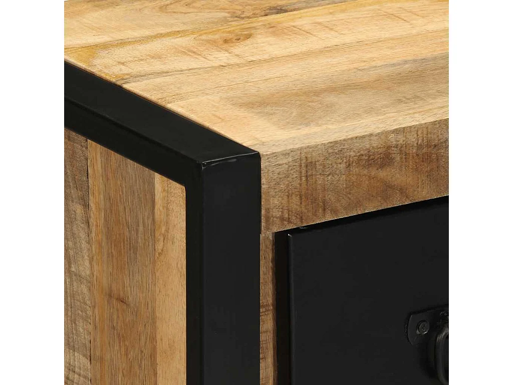 Tables de chevet 2 pcs 40x35x40 cm bois de manguier massif brut