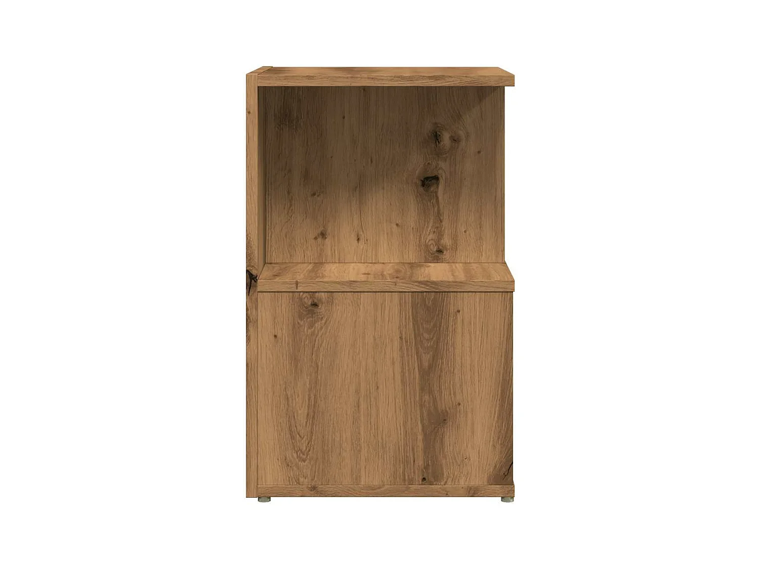 Table de chevet chêne artisanal 35x35x55 cm bois d'ingénierie