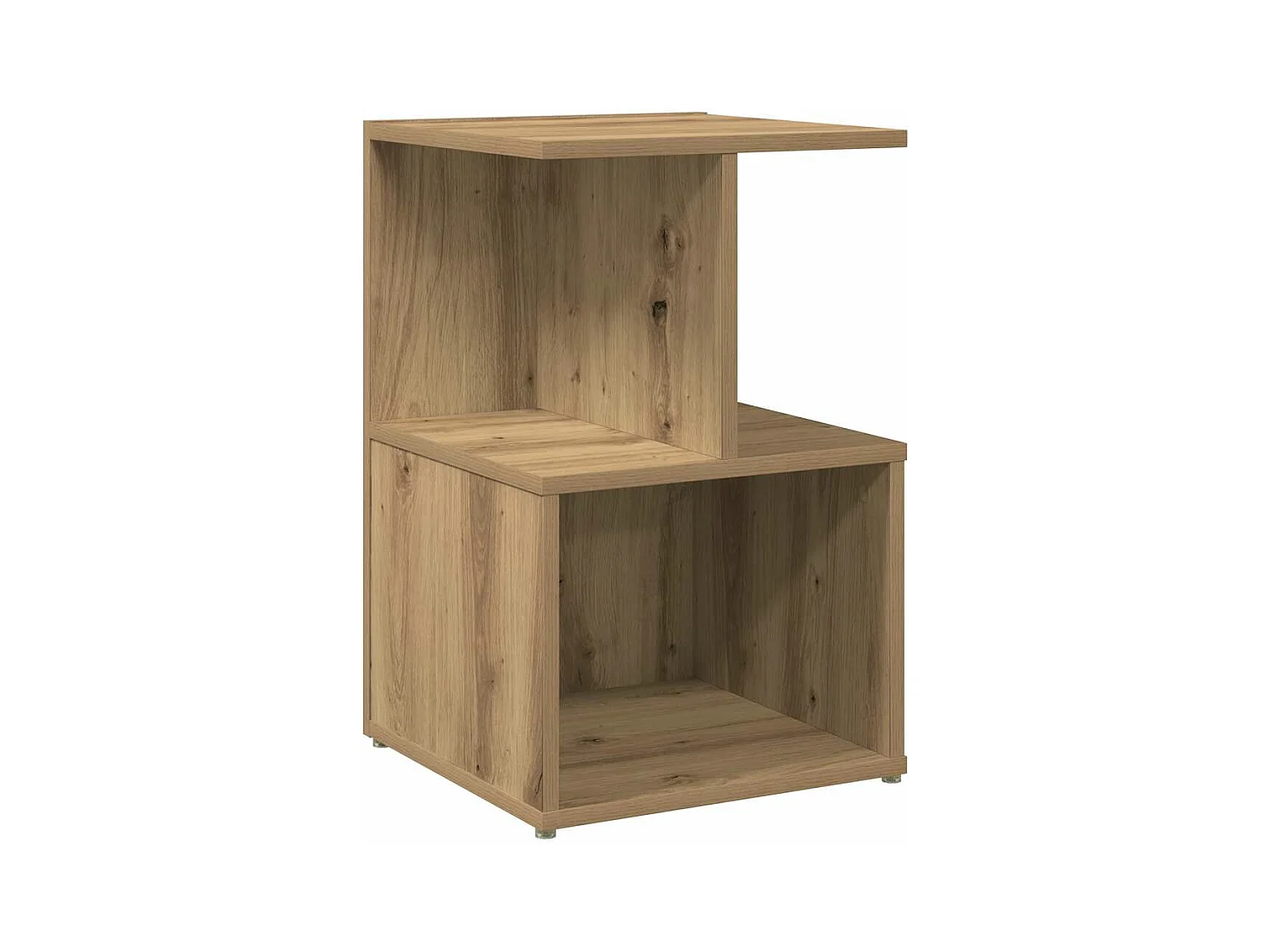 Table de chevet chêne artisanal 35x35x55 cm bois d'ingénierie