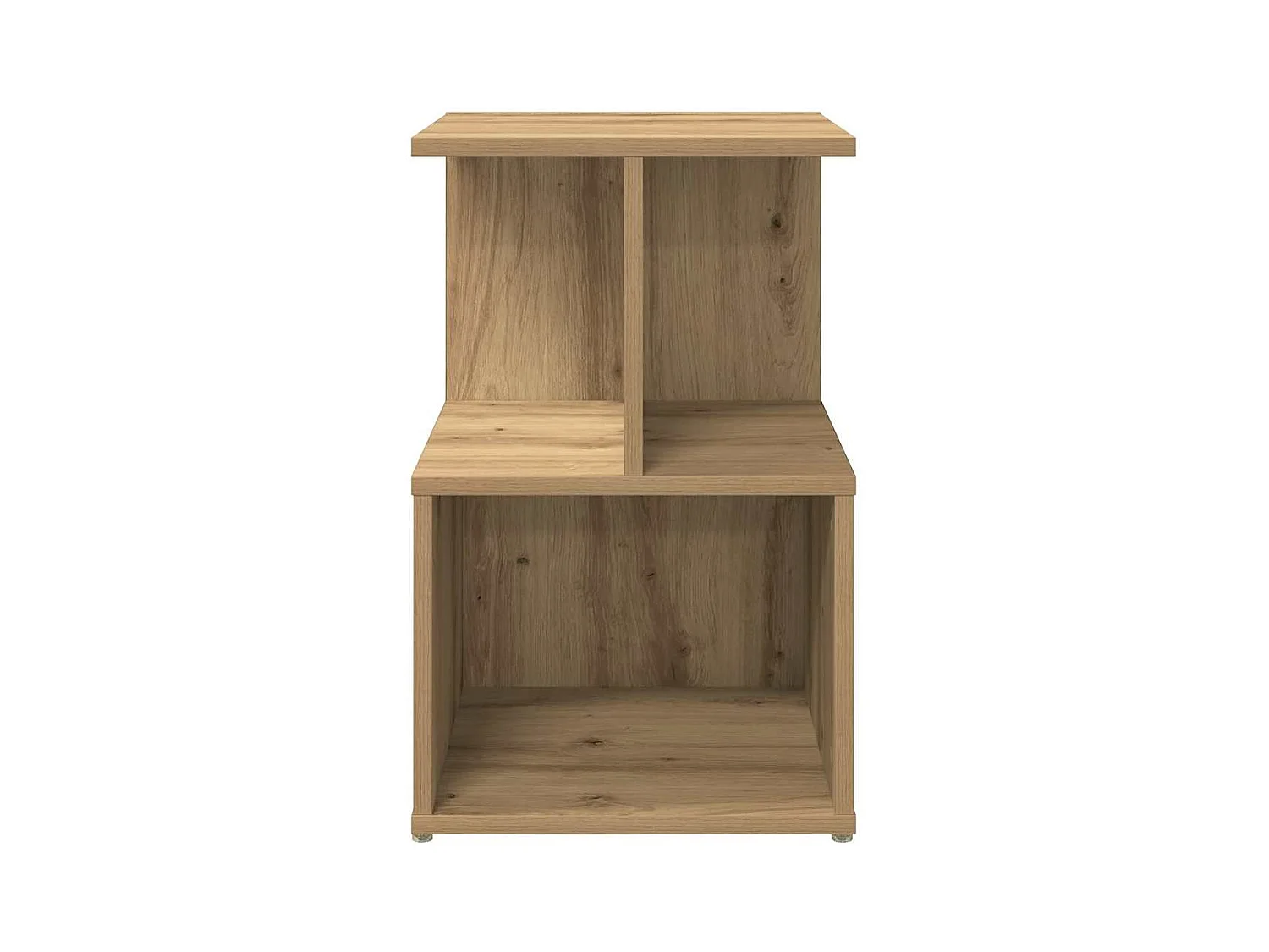 Table de chevet chêne artisanal 35x35x55 cm bois d'ingénierie