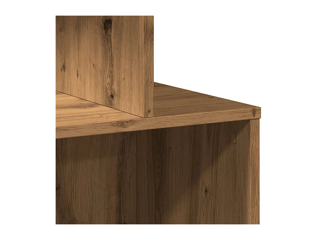 Table de chevet chêne artisanal 35x35x55 cm bois d'ingénierie