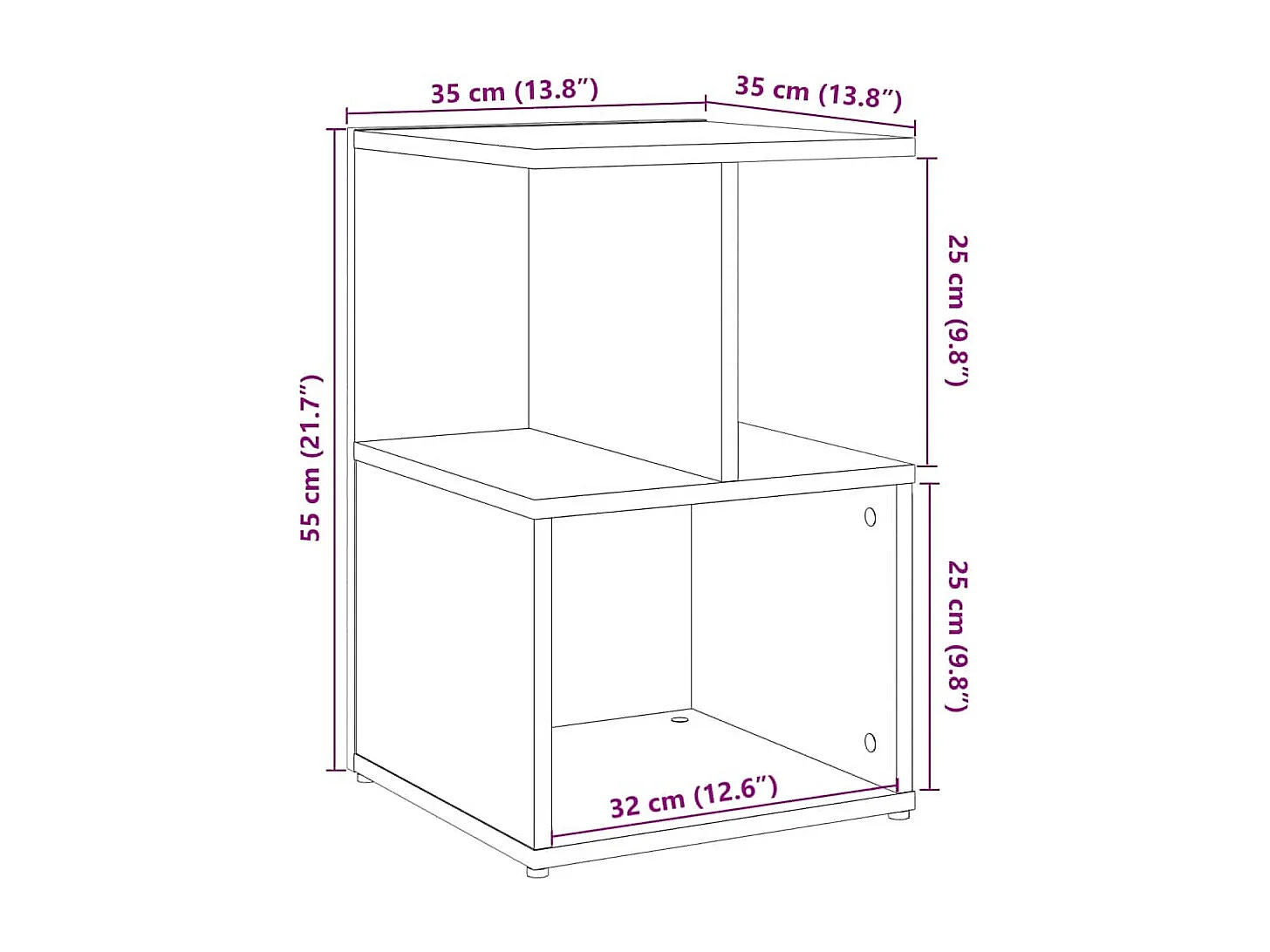 Nachttisch Artisan-Eiche 35x35x55 cm Holzwerkstoff