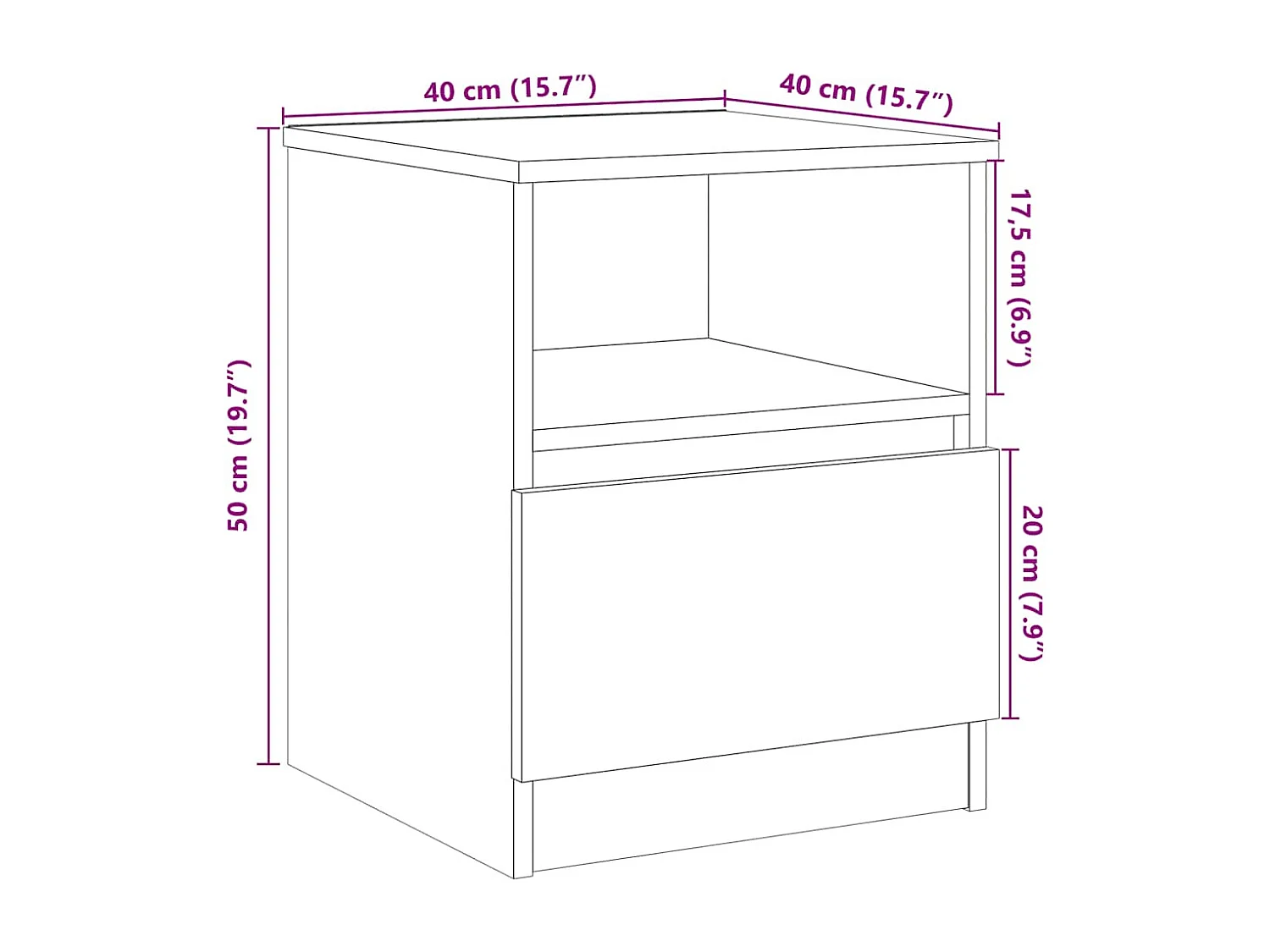 Nachttische 2 Stk. Altholz-Optik 40x40x50 cm Holzwerkstoff