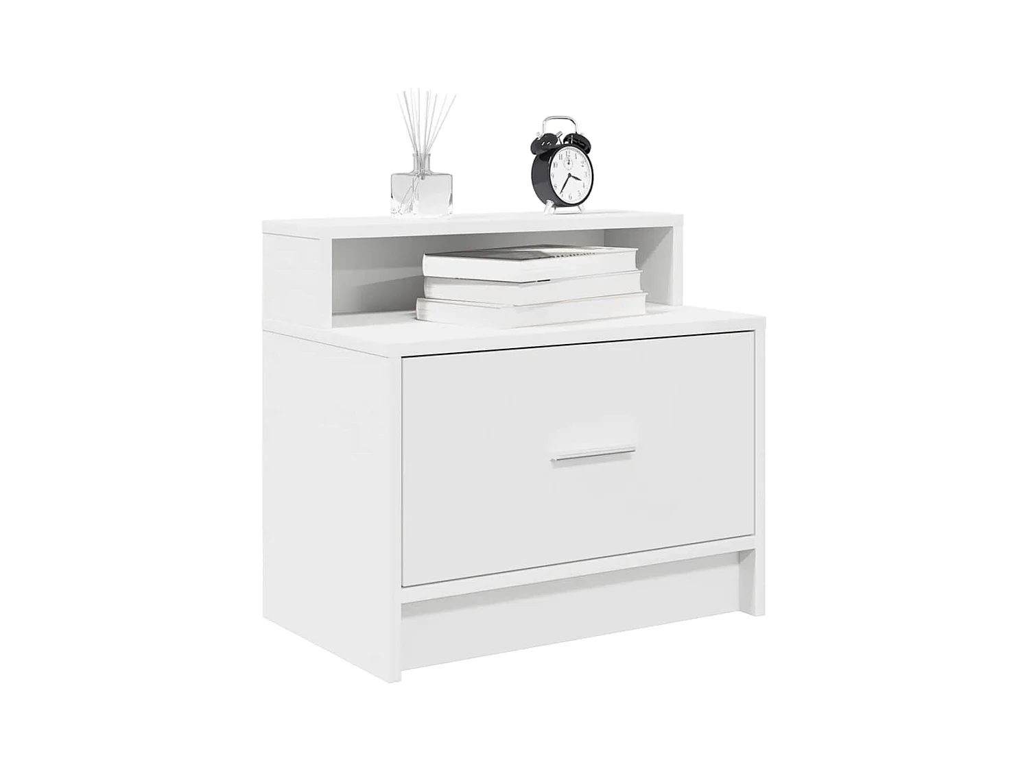 Table de chevet avec tiroir blanc 51x31x47 cm