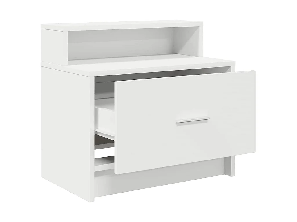 Table de chevet avec tiroir blanc 51x31x47 cm