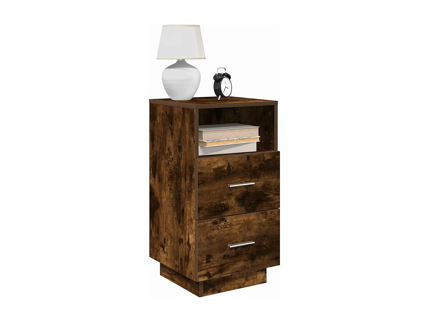 Nachtkastjes 2 st met 2 lades 36x36x68 cm gerookt eikenkleurig