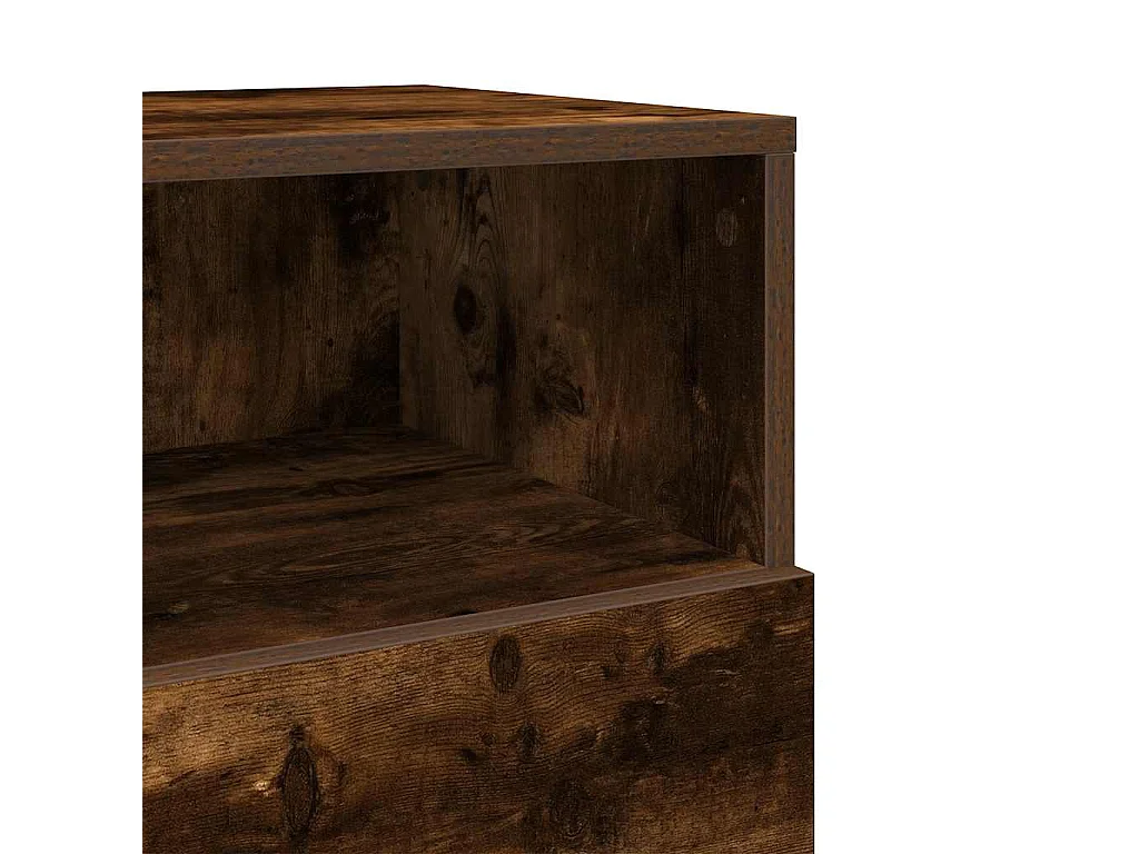 Tables de chevet 2 pcs avec 2 tiroirs chêne fumé 36x36x68 cm
