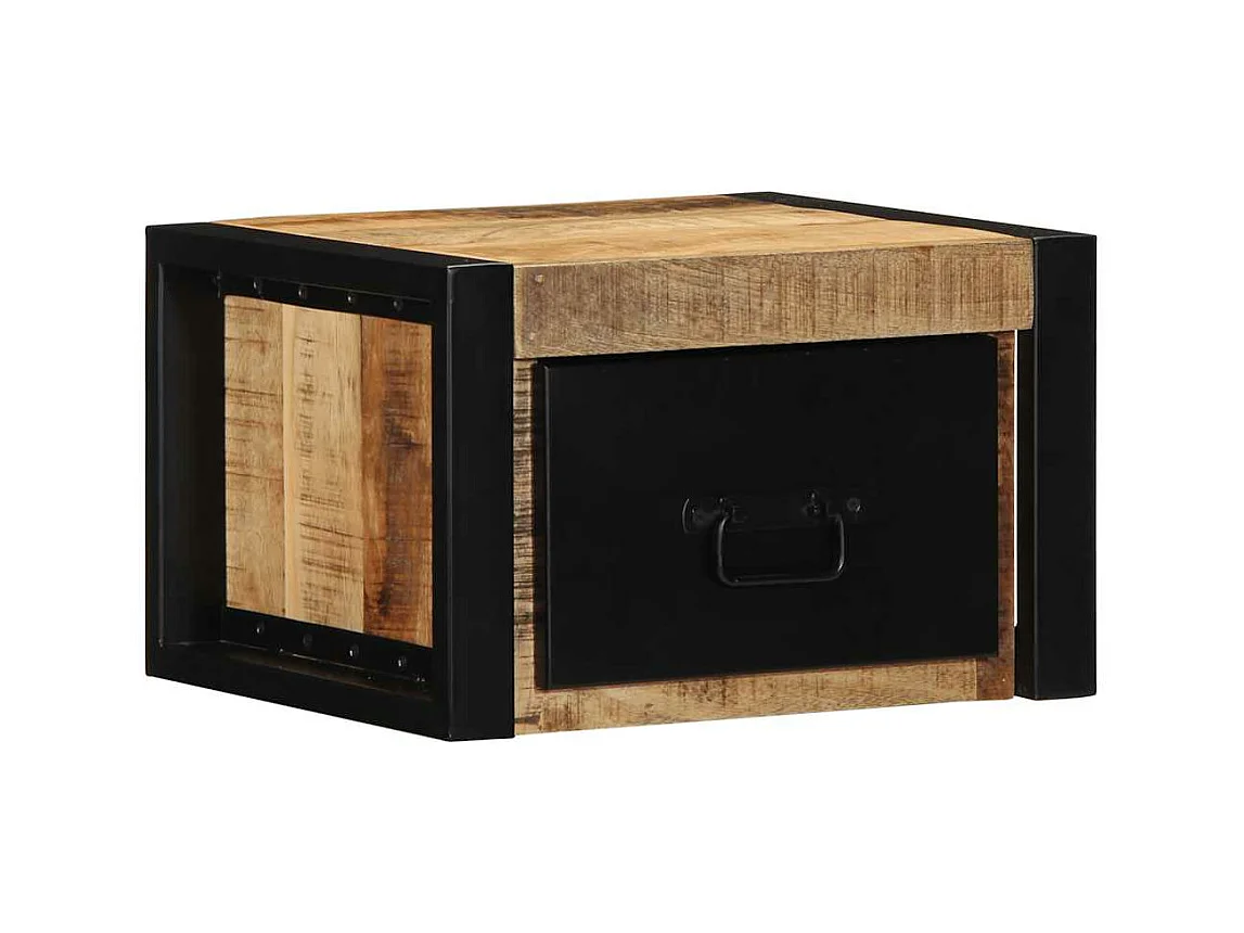 Table de chevet 40x35x25 cm bois massif de manguier brut