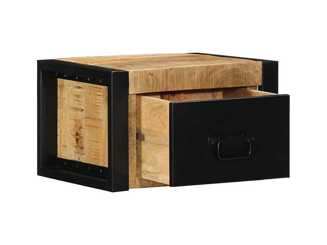 Table de chevet 40x35x25 cm bois massif de manguier brut