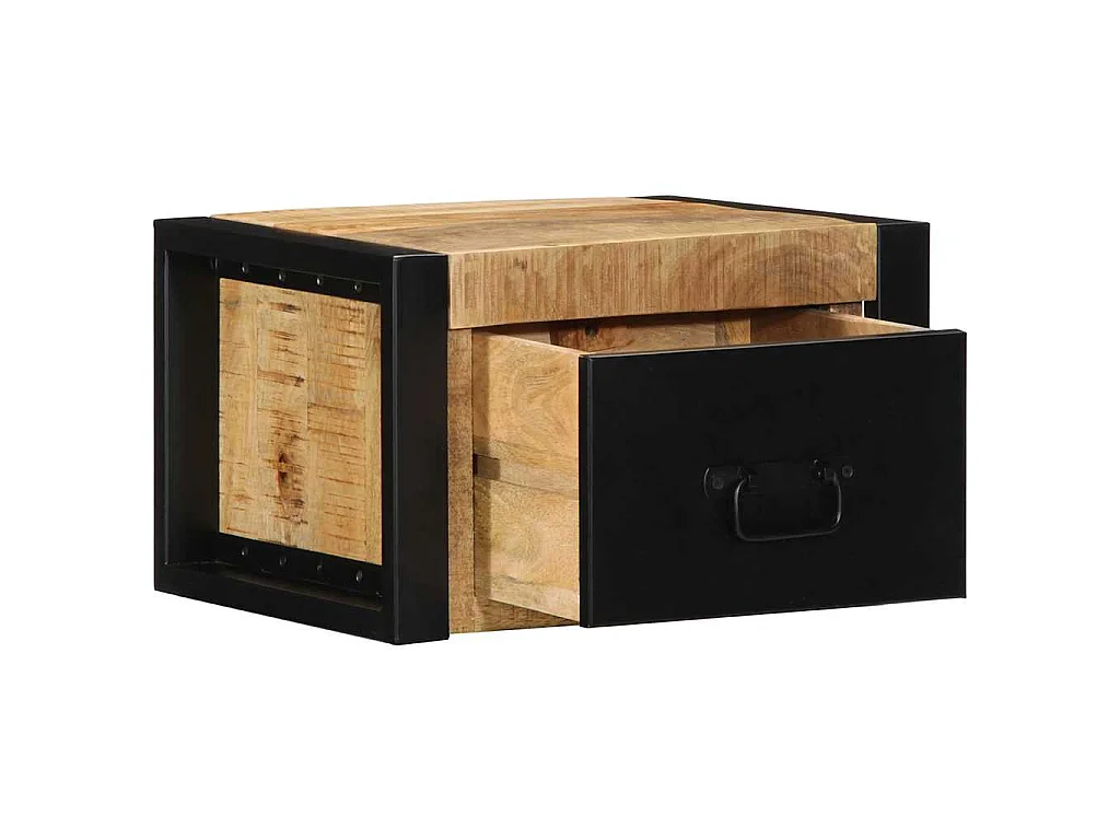 Table de chevet 40x35x25 cm bois massif de manguier brut