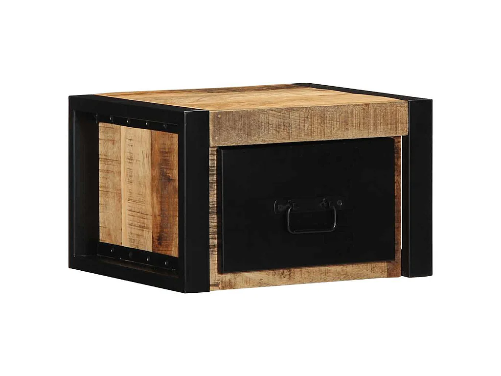 Table de chevet 40x35x25 cm bois massif de manguier brut