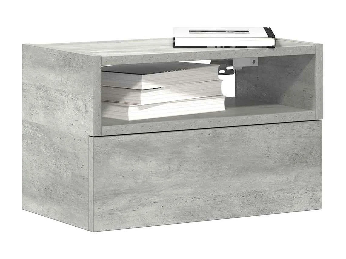 Tables de chevet murales 2 pcs gris béton 45x26x28,5 cm