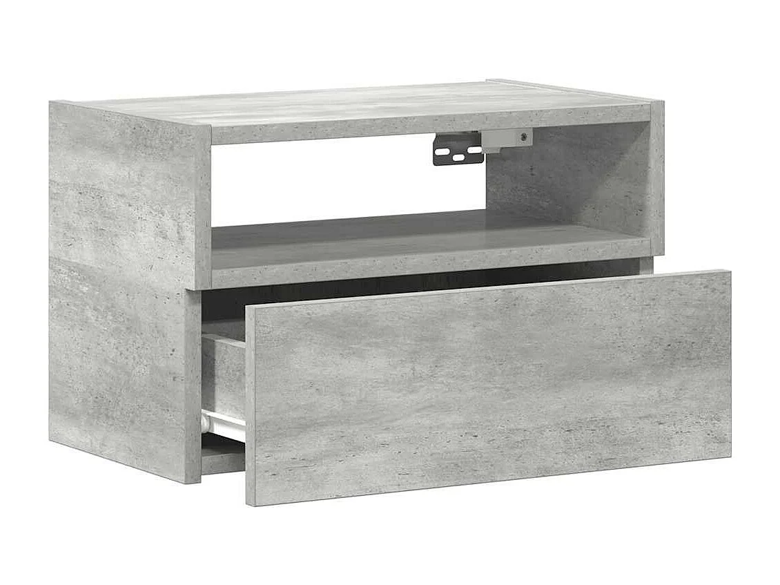 Comodini a Muro 2 pz Grigio Cemento 45x26x28,5 cm
