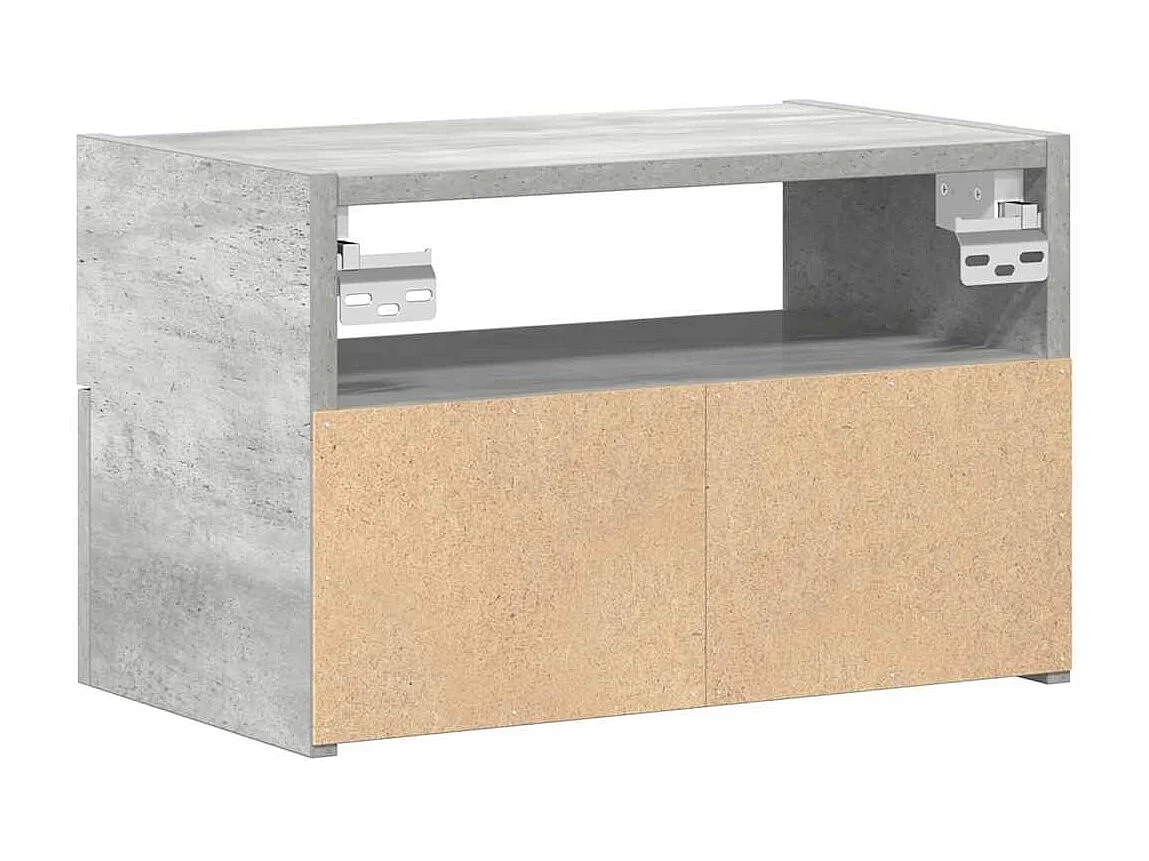 Comodini a Muro 2 pz Grigio Cemento 45x26x28,5 cm