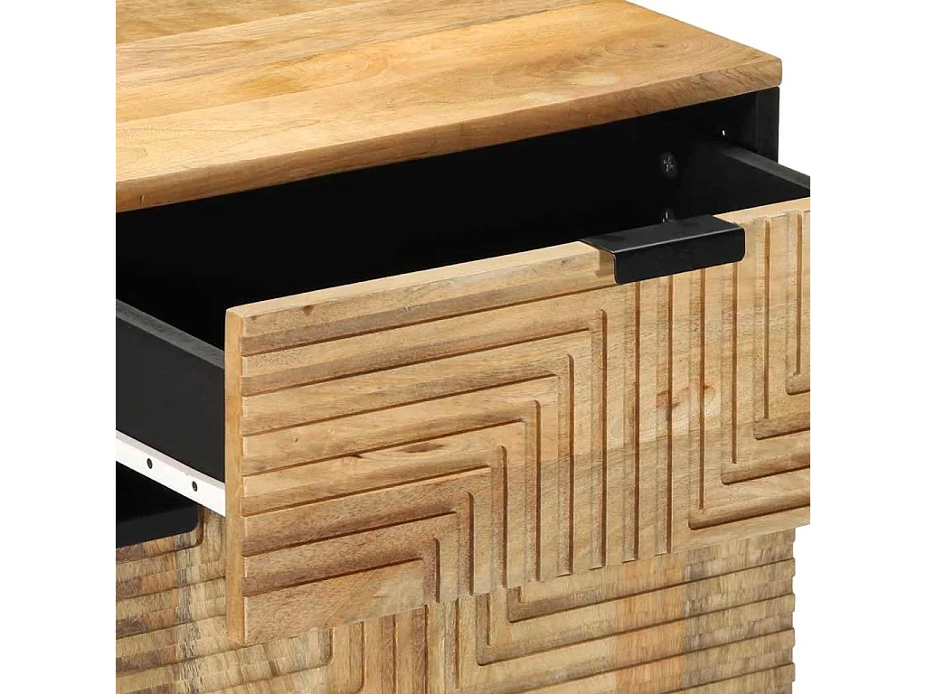 Table de chevet marron 50x33x60 cm bois de manguier massif