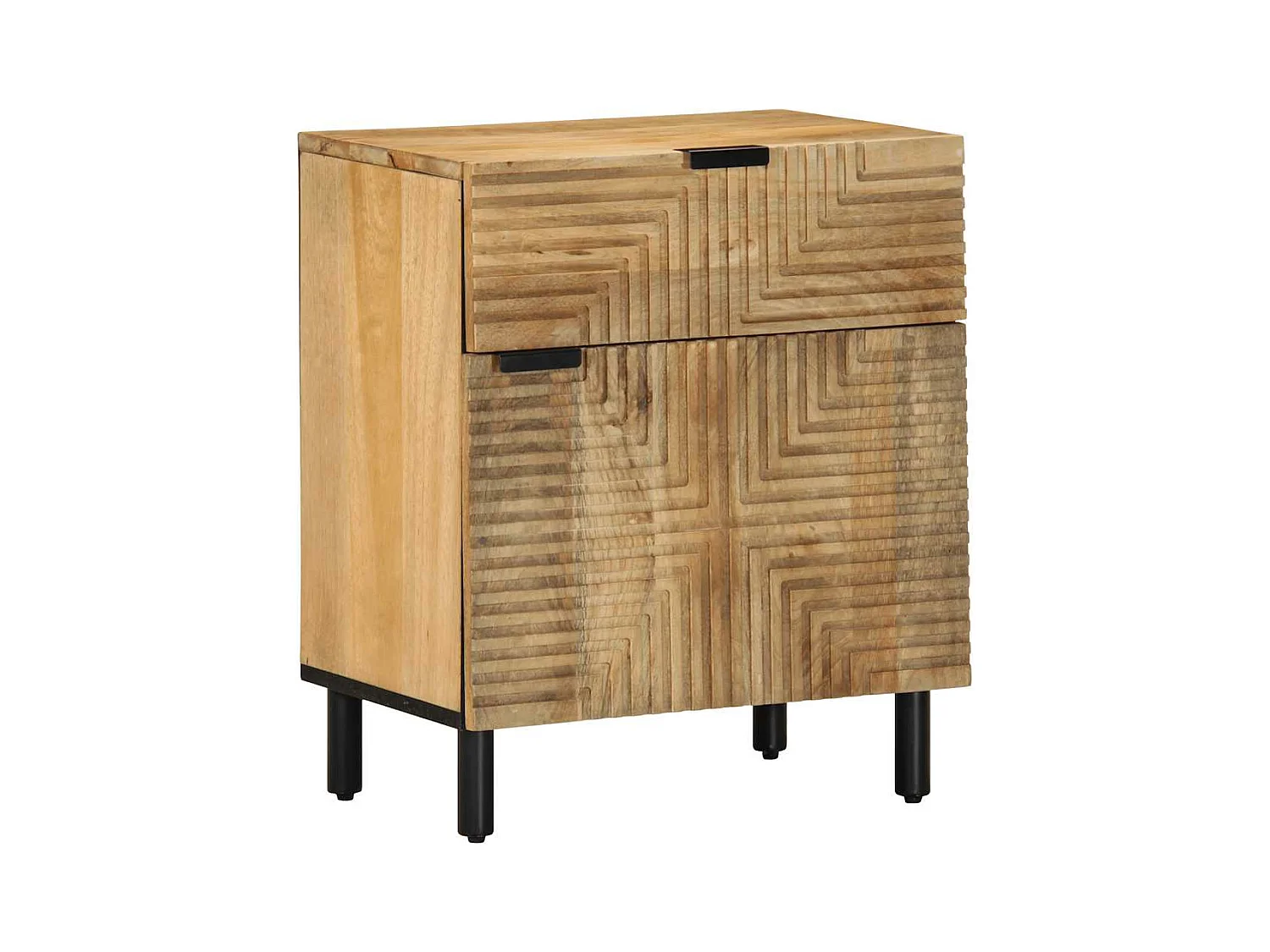 Table de chevet marron 50x33x60 cm bois de manguier massif