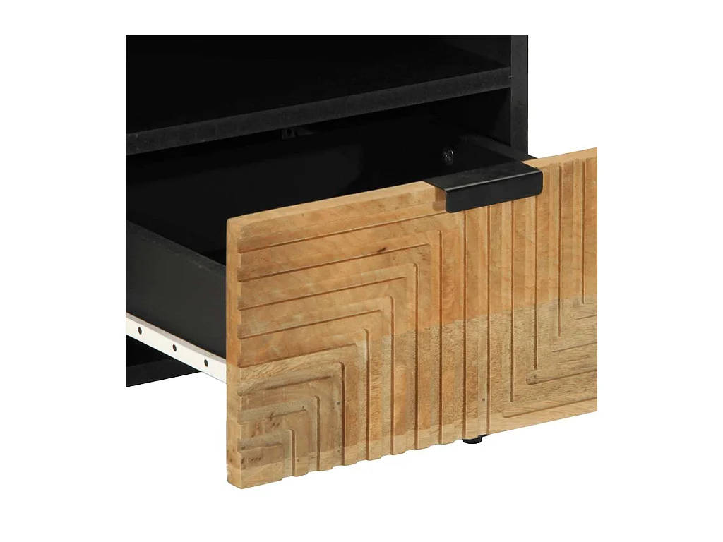 Comodini 2pz Marrone 40x33x46 cm in Legno Massello di Mango