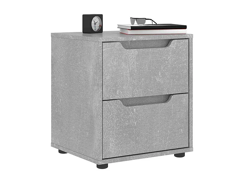 Table de chevet VISNES gris béton 45x40x50 cm bois d'ingénierie