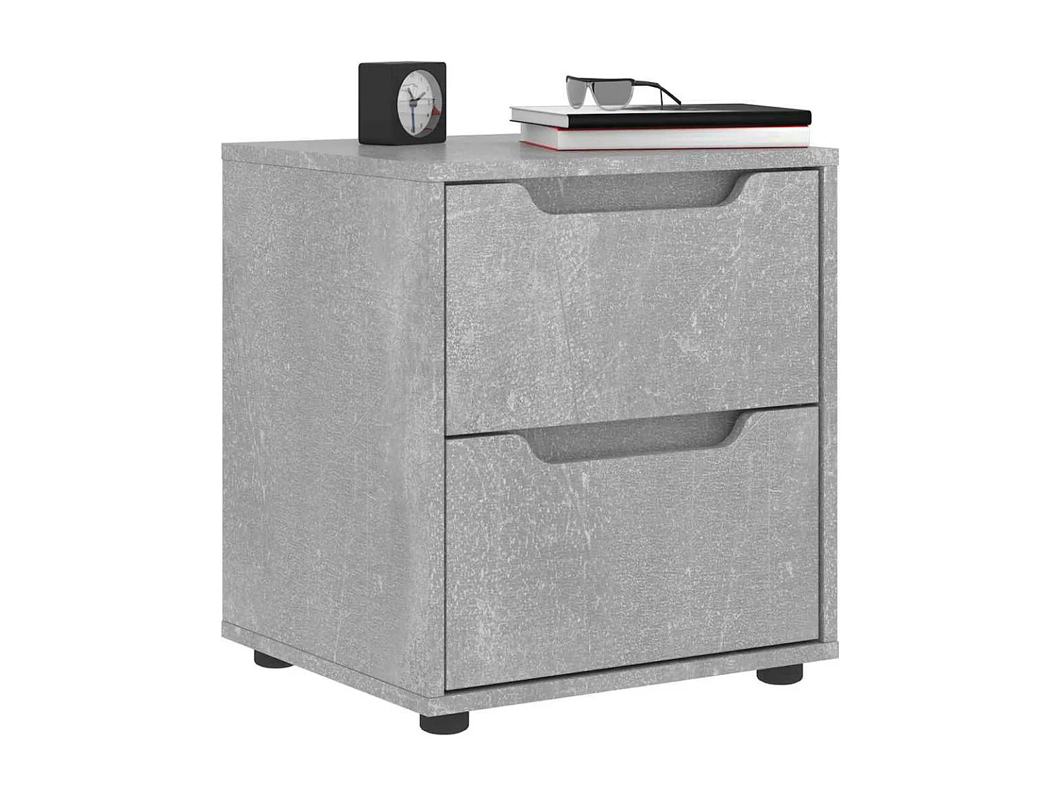 Table de chevet VISNES gris béton 45x40x50 cm bois d'ingénierie