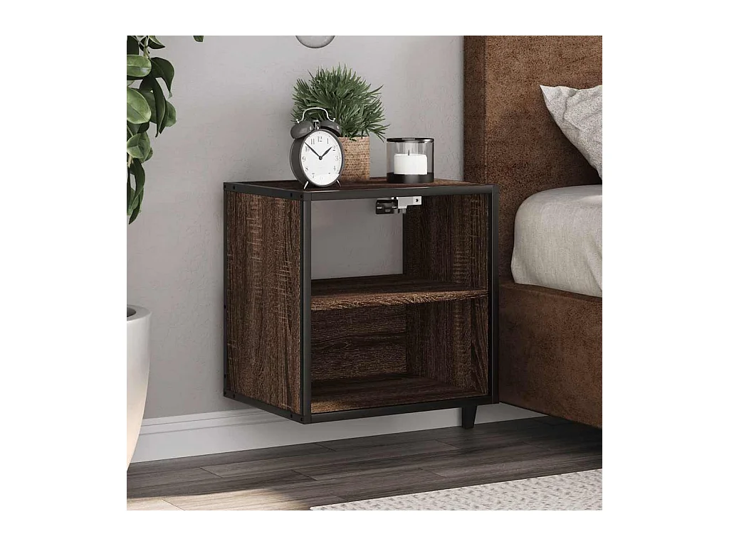 Wand-Nachttische 2 Stk. Braun Eichen-Optik 40x31x39,5 cm