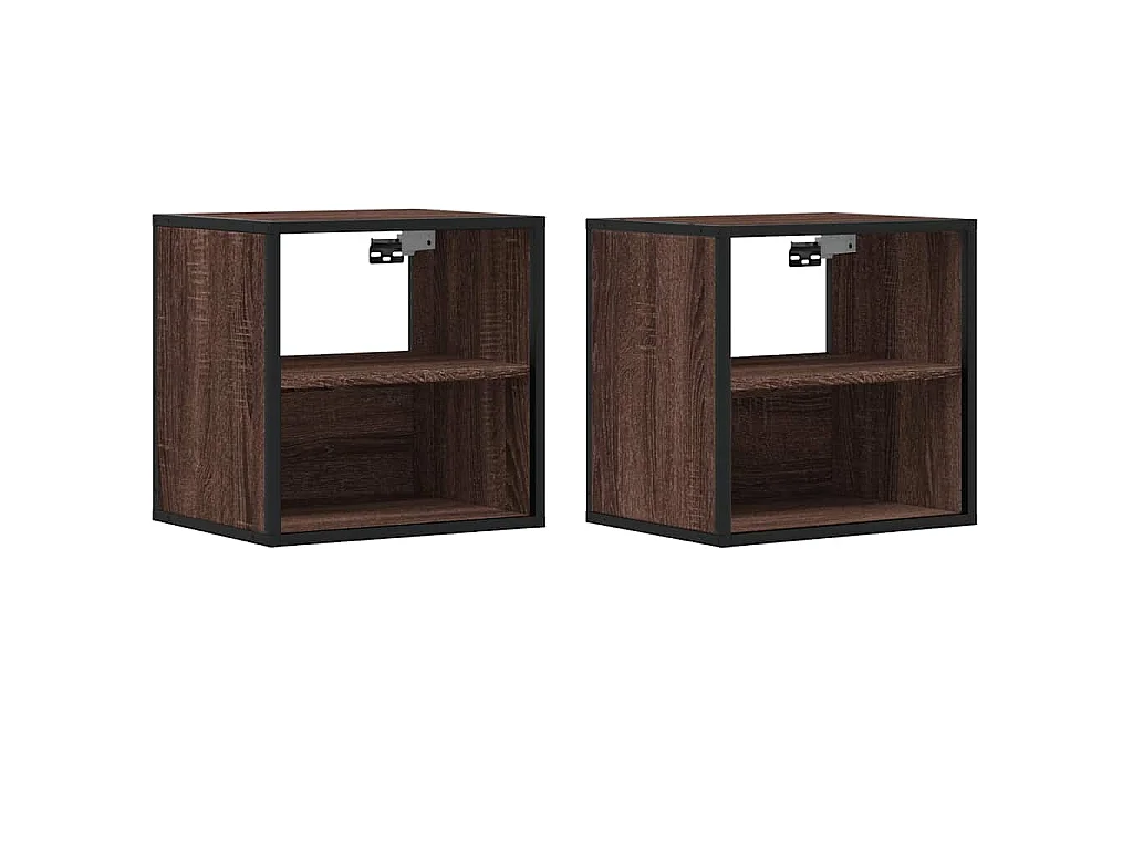 Tables de chevet murales 2 pcs chêne marron 40x31x39,5 cm