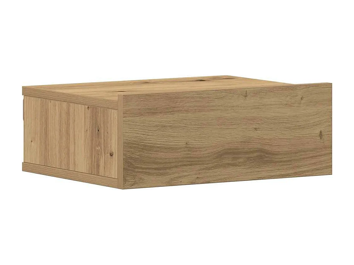 Table de chevet flottante chêne artisanal bois d'ingénierie