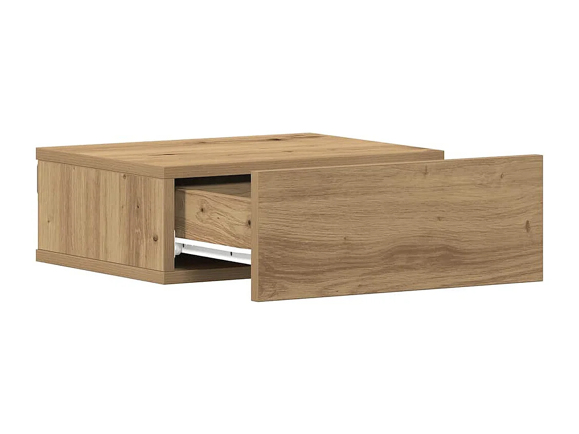 Table de chevet flottante chêne artisanal bois d'ingénierie