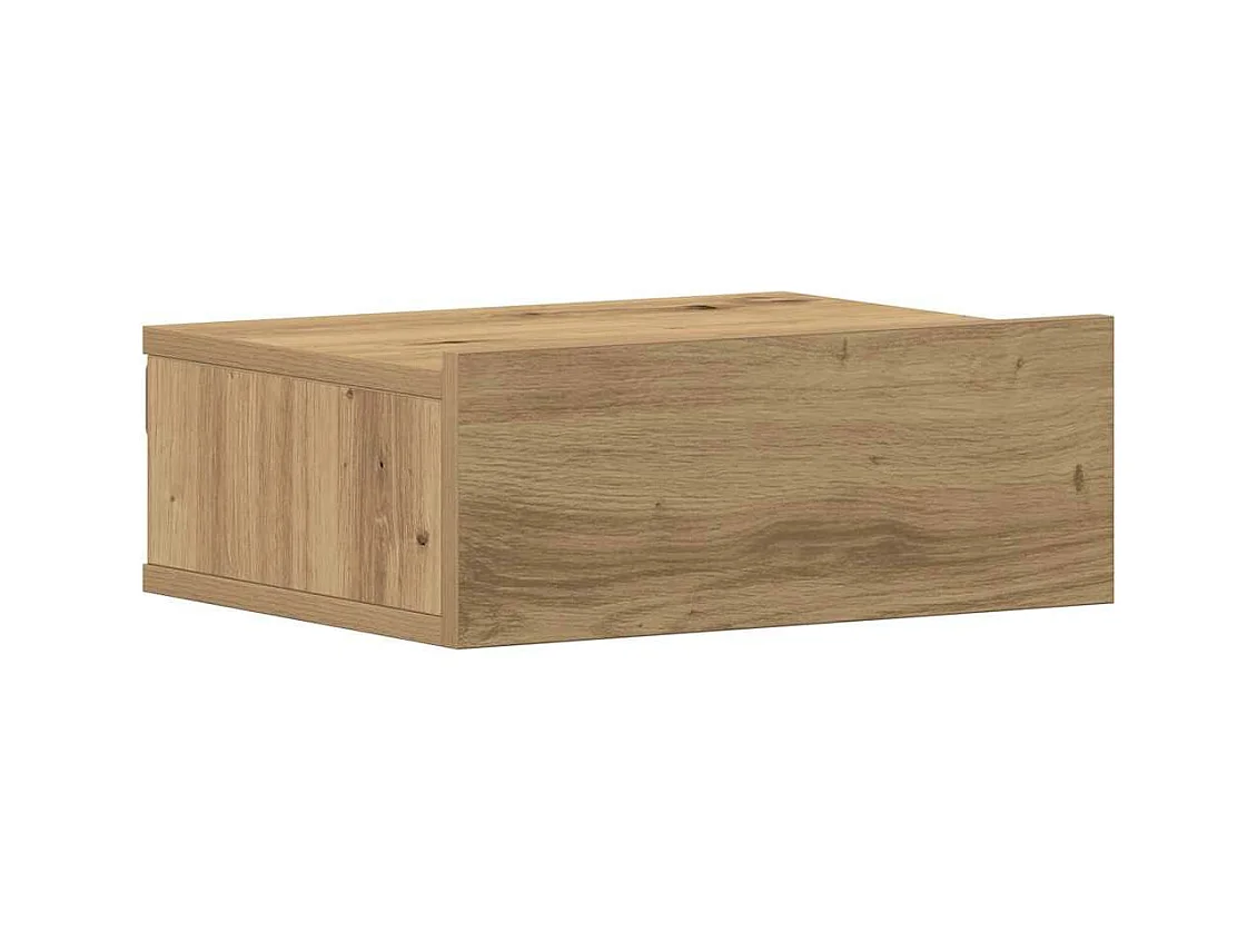 Nachtkastje zwevend 40x32x15 cm bewerkt hout artisanaal eiken