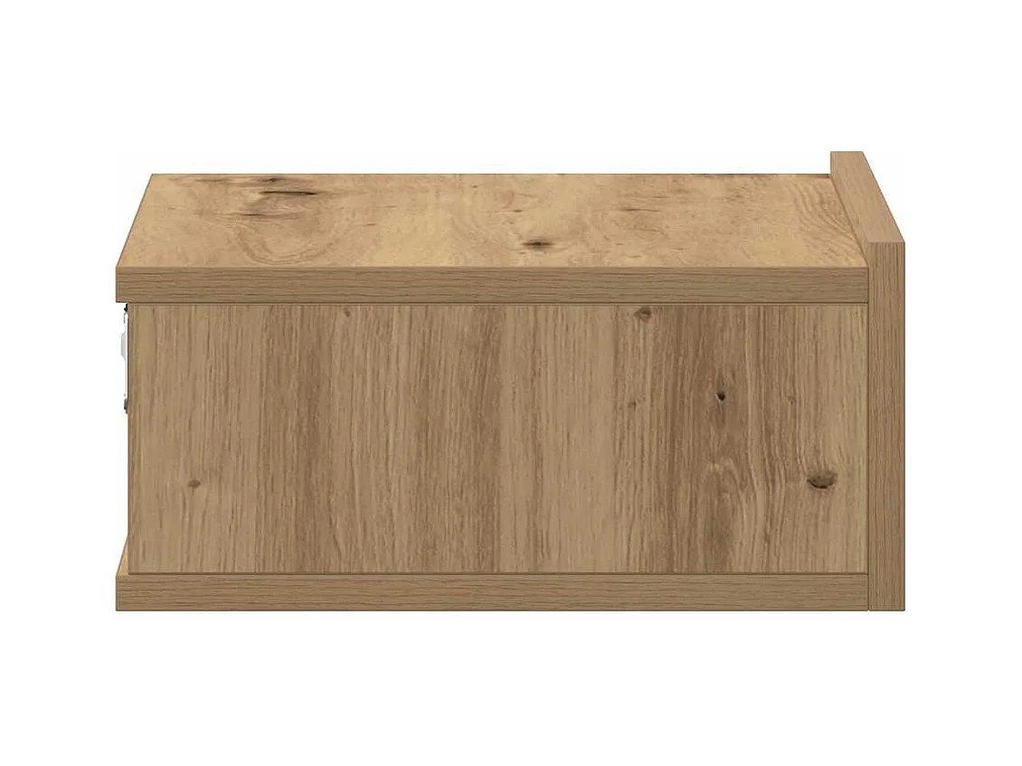 Nachtkastje zwevend 40x32x15 cm bewerkt hout artisanaal eiken
