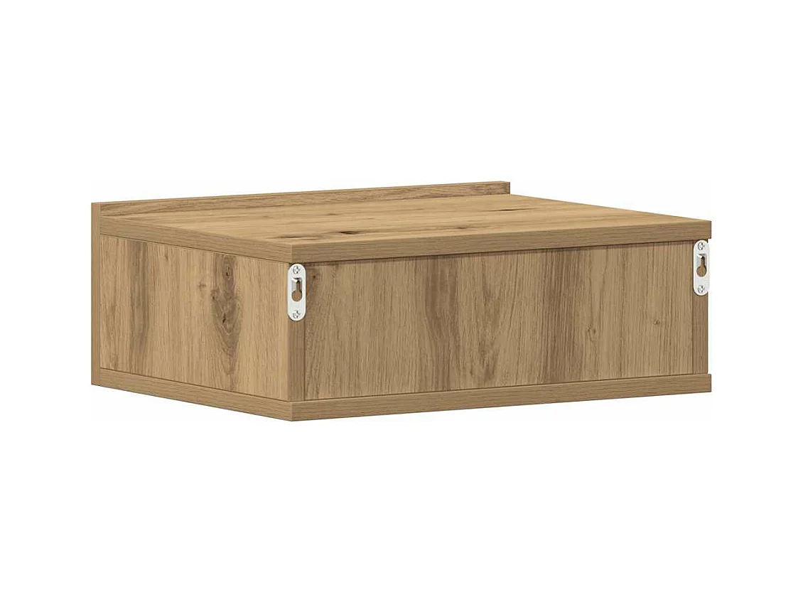 Nachtkastje zwevend 40x32x15 cm bewerkt hout artisanaal eiken