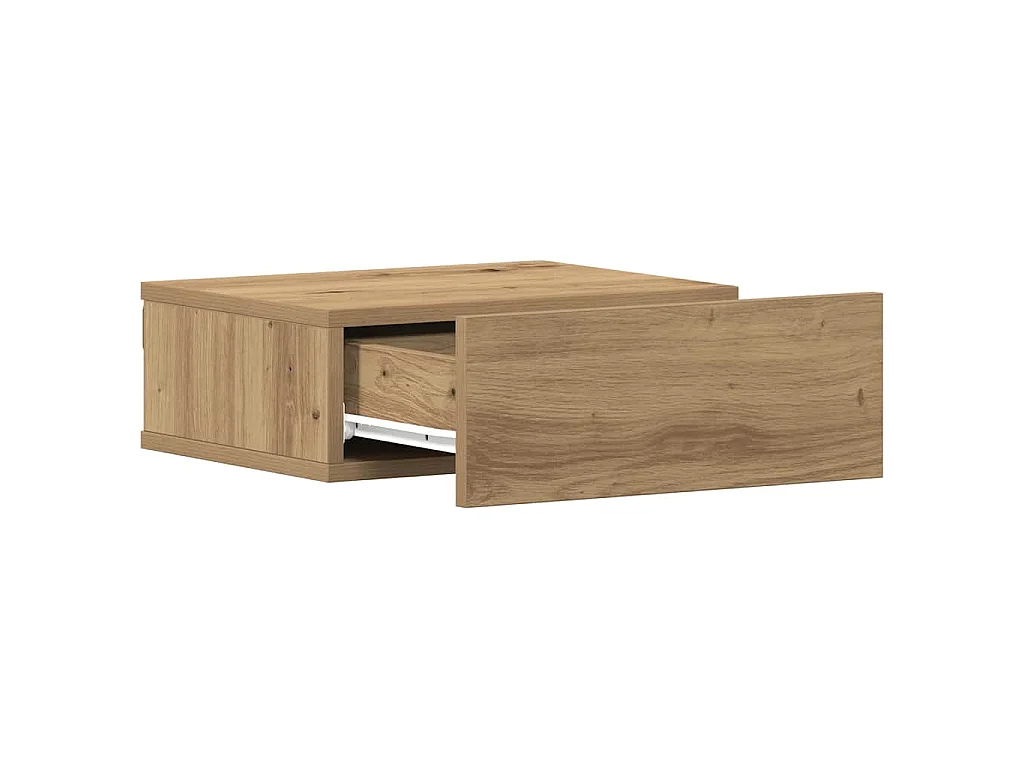 Comodino Pensile Rovere Artigianale 40x32x15 cm in Truciolato