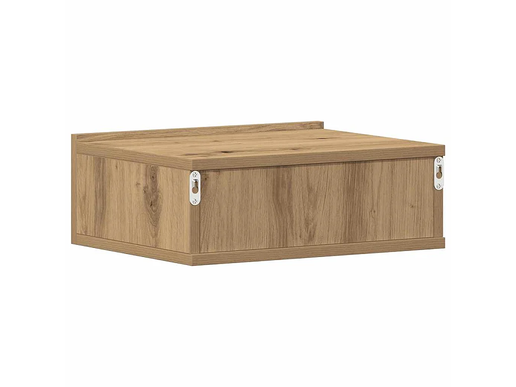 Comodino Pensile Rovere Artigianale 40x32x15 cm in Truciolato