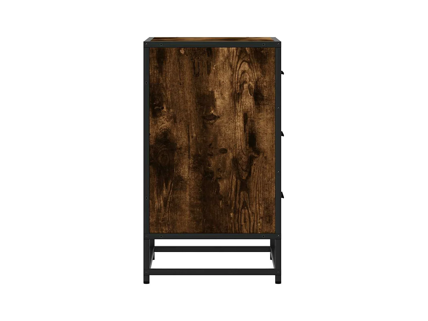 Table de chevet chêne fumé 40x34,5x60cm bois d'ingénierie métal