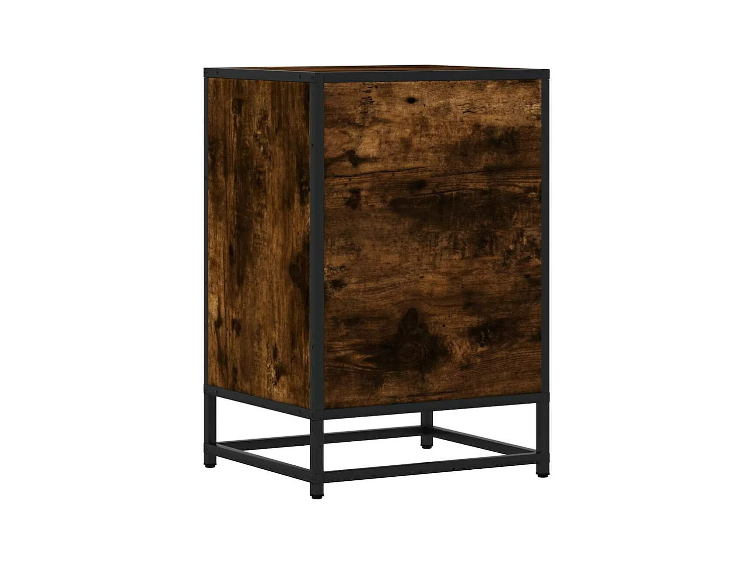 Table de chevet chêne fumé 40x34,5x60cm bois d'ingénierie métal