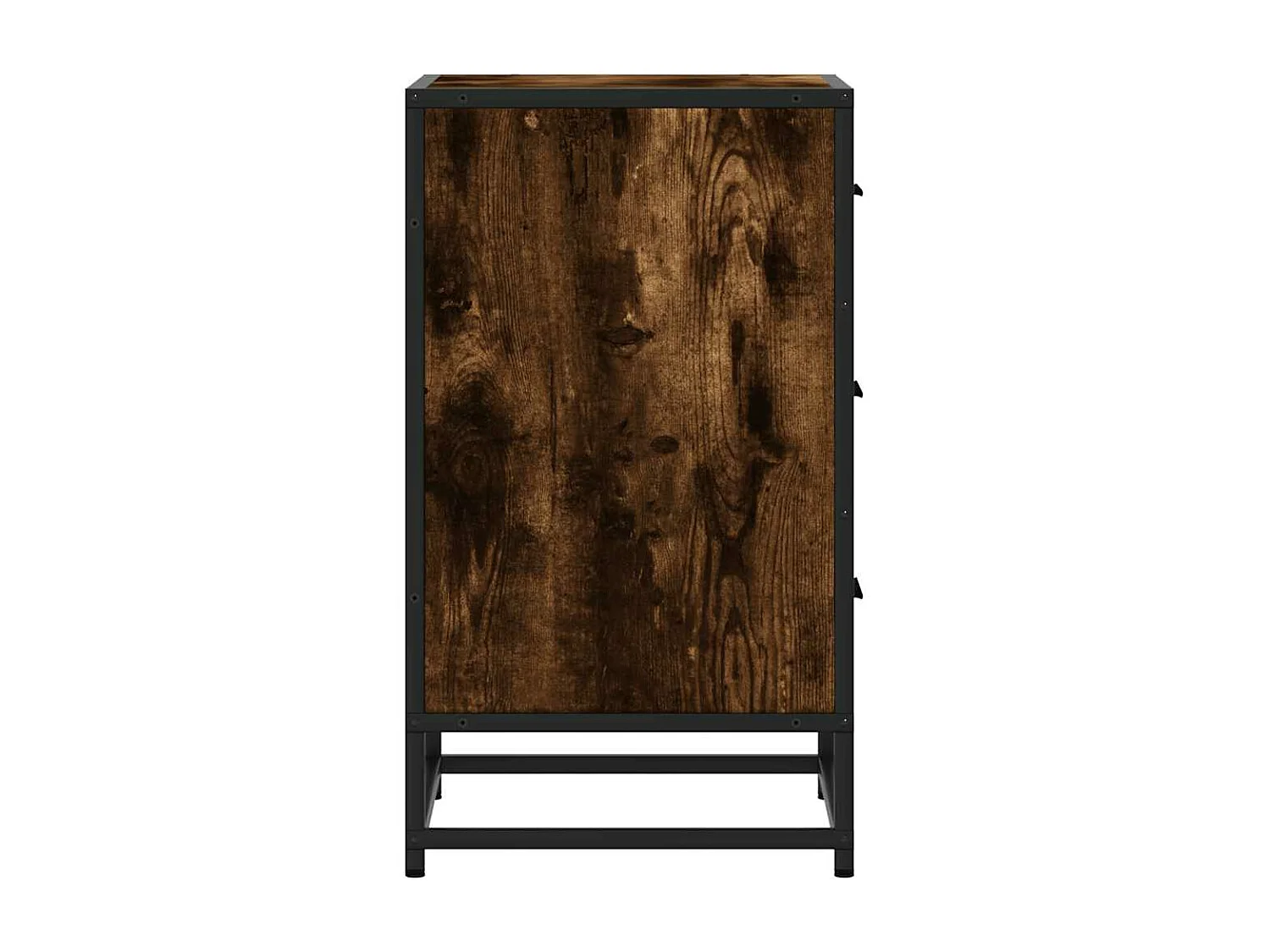 Table de chevet chêne fumé 40x34,5x60cm bois d'ingénierie métal