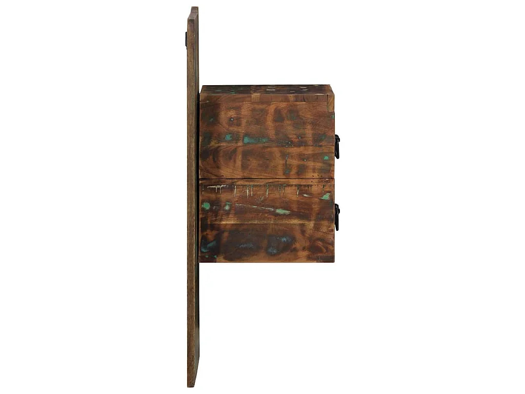 Table de chevet multicolore 60x32x80 cm bois de récupération