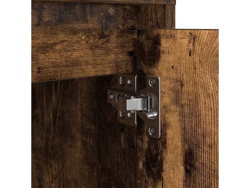 Tables de chevet avec lumières LED 2 pcs chêne fumé 38x34x50 cm