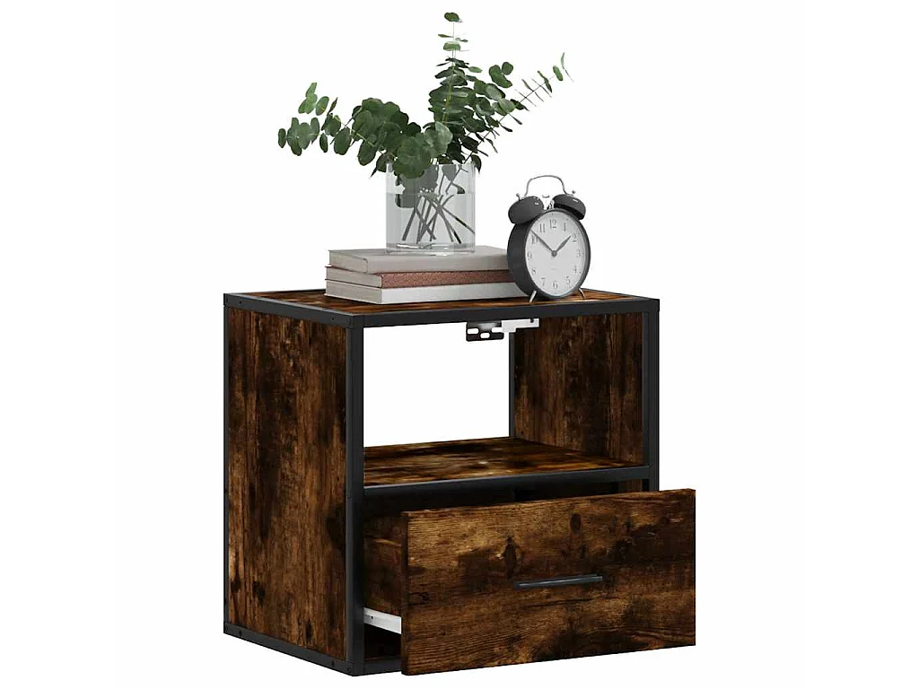 Table de chevet murale Chêne fumé 40x31x39,5 cm