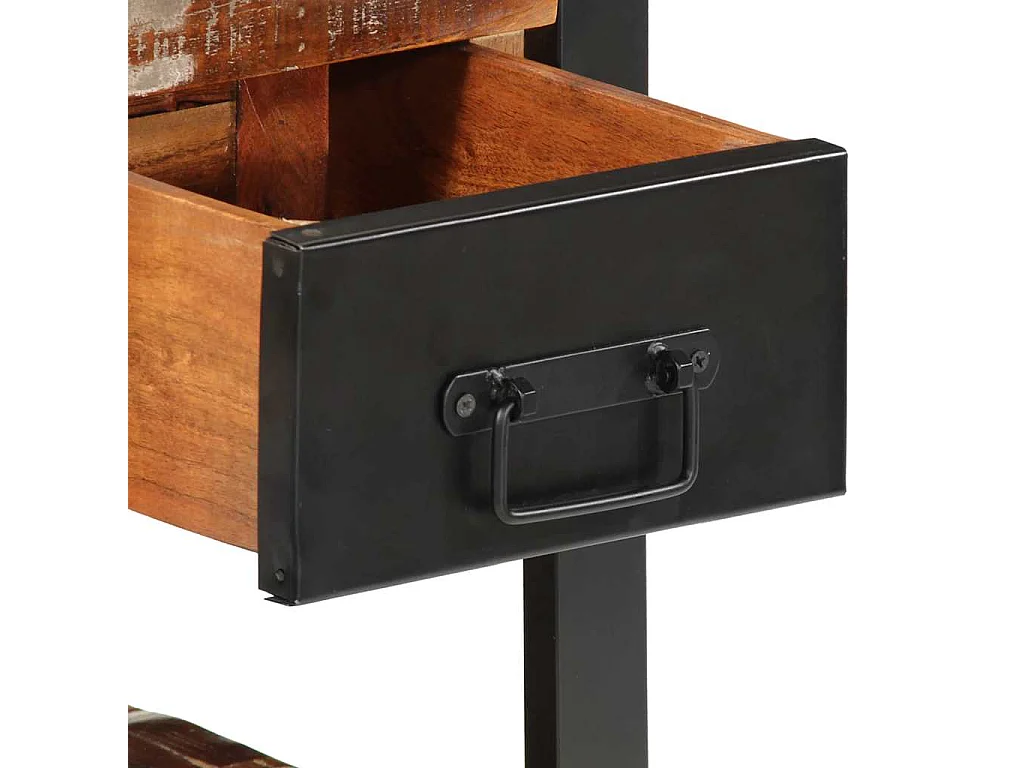 Comodino Multicolore 35x34x45 cm in Legno Massello Recupero