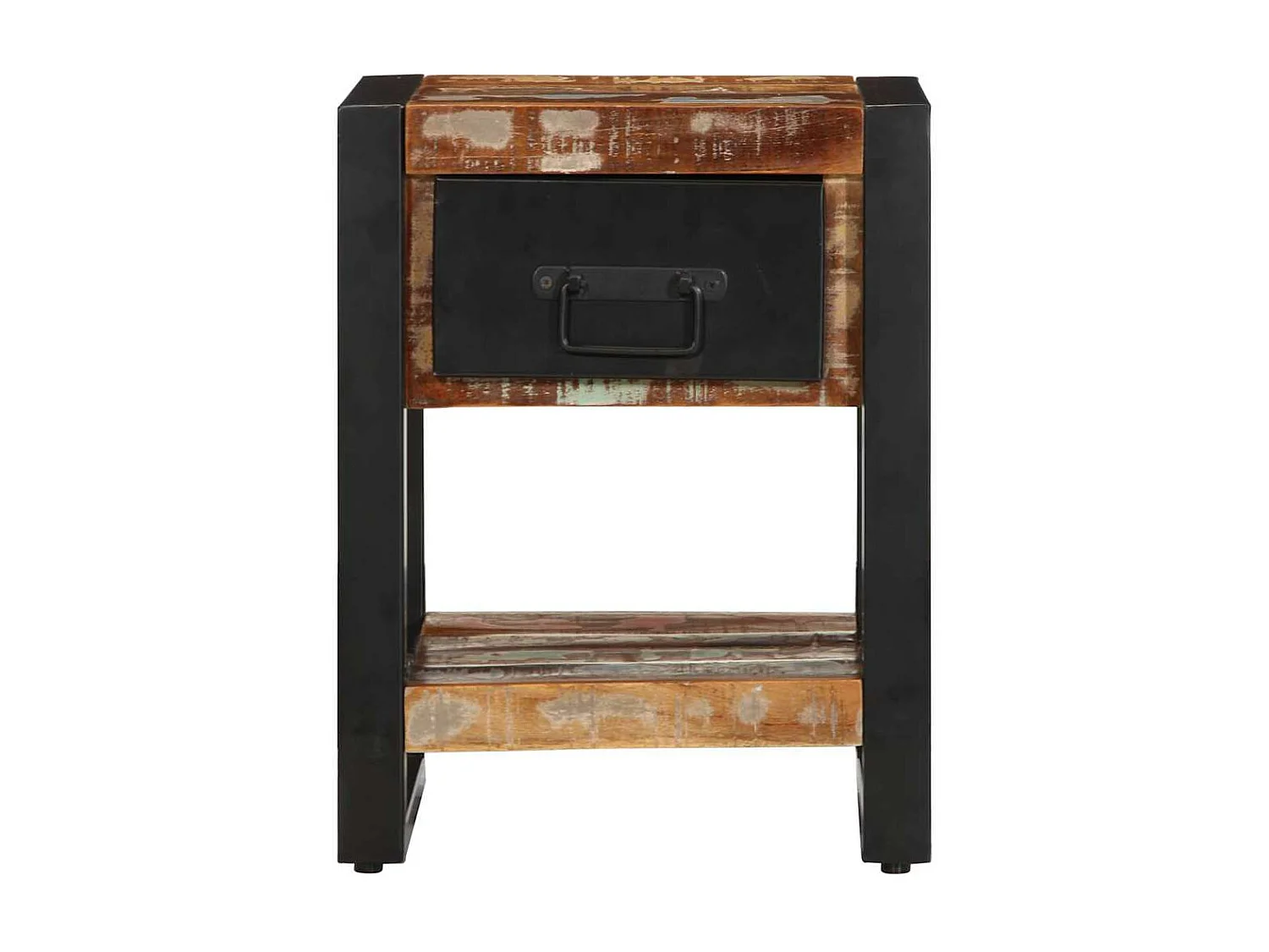 Nachttisch Mehrfarbig 35x34x45 cm Altholz Massiv