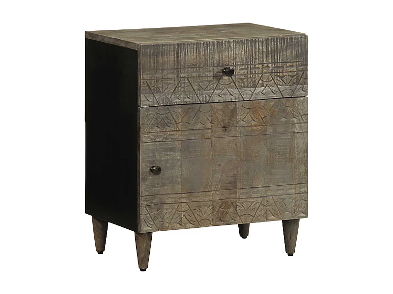 Mesa de cabeceira cinzento claro 50x33x60 cm