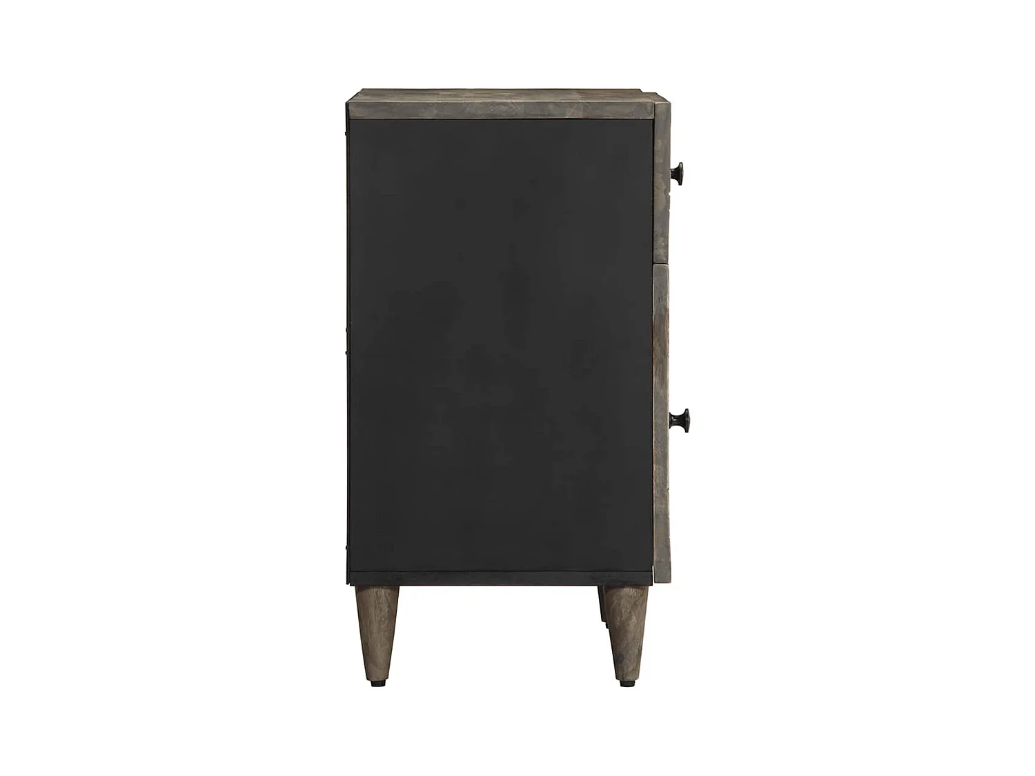 Table de chevet gris clair 50x33x60 cm bois de manguier massif