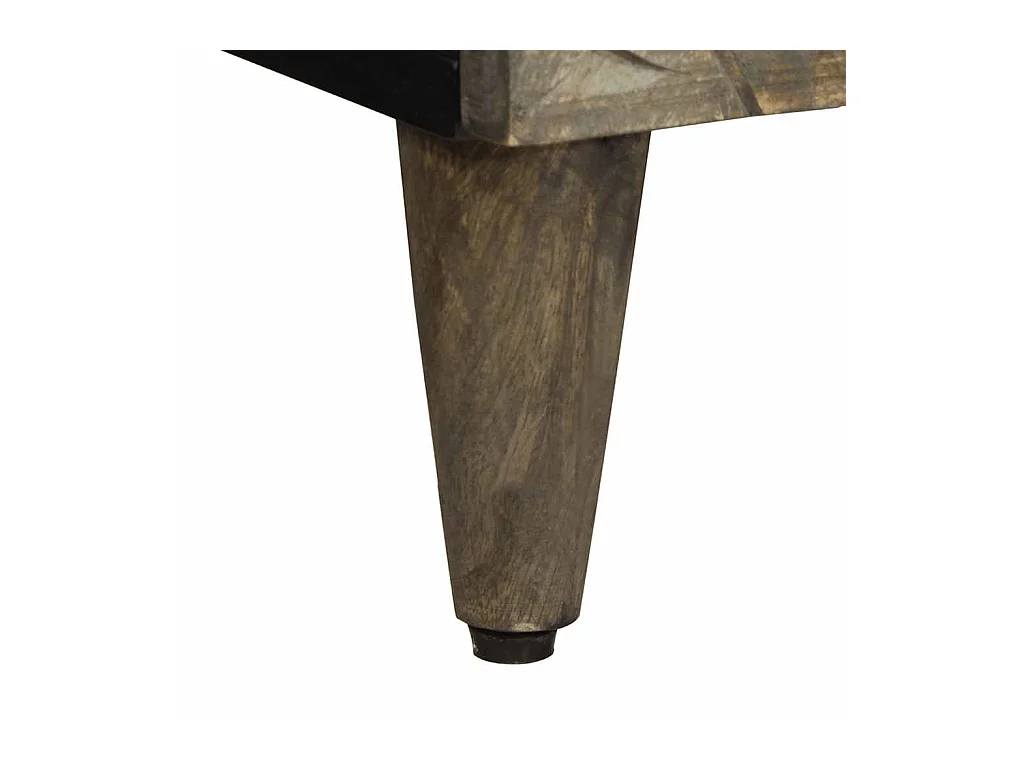 Table de chevet gris clair 50x33x60 cm bois de manguier massif