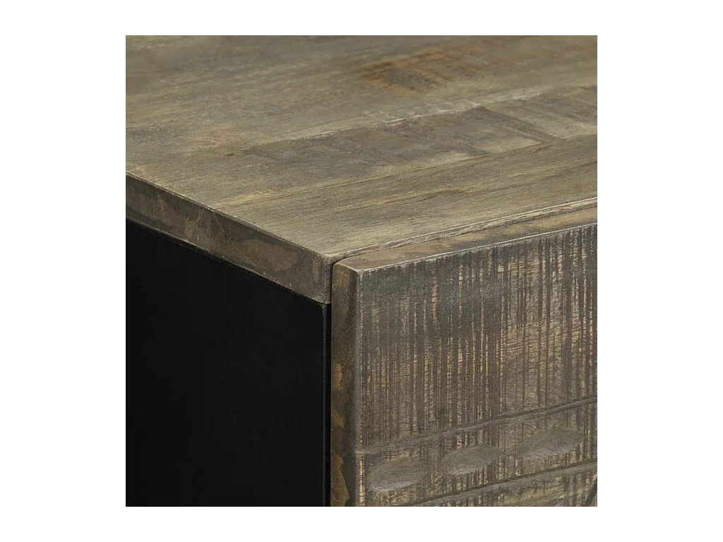 Table de chevet gris clair 50x33x60 cm bois de manguier massif
