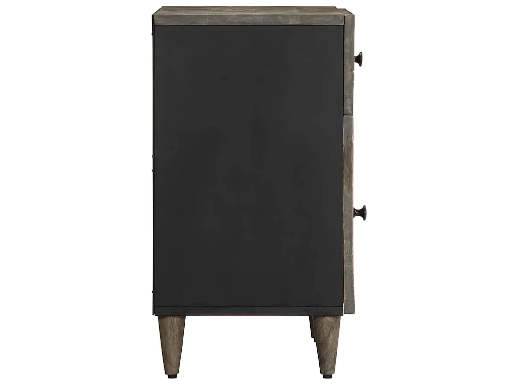 Nachttisch Hellgrau 50x33x60 cm Massivholz Mango