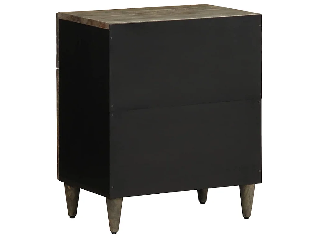 Nachttisch Hellgrau 50x33x60 cm Massivholz Mango