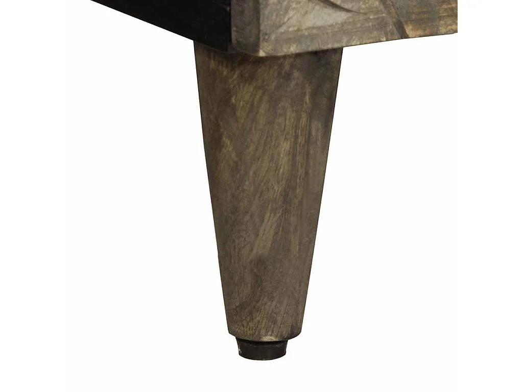 Nachttisch Hellgrau 50x33x60 cm Massivholz Mango
