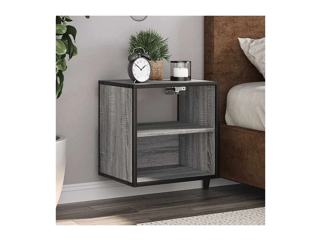 Tables de chevet murales 2 pcs sonoma gris 40x31x39,5 cm