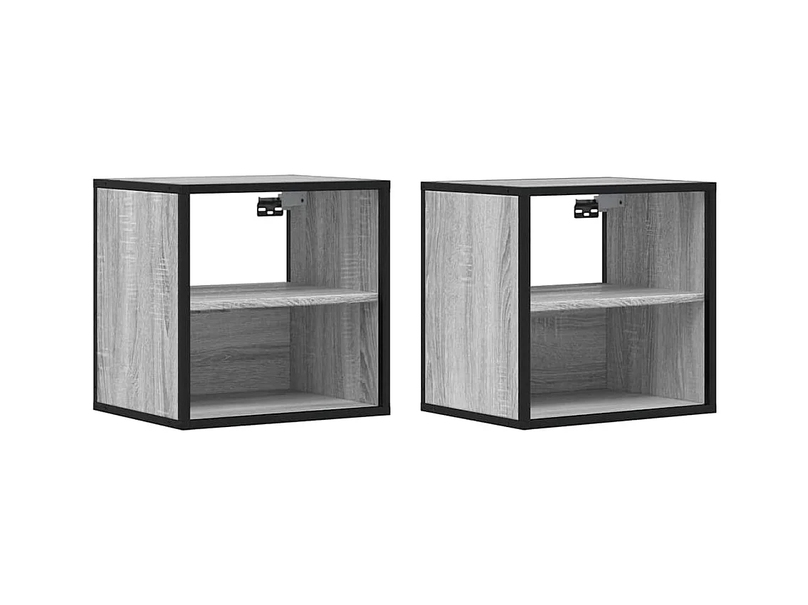Tables de chevet murales 2 pcs sonoma gris 40x31x39,5 cm